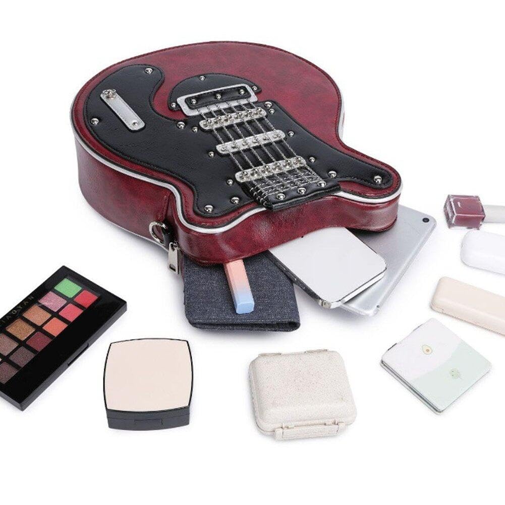 Bolso Bandolera con Forma De Guitarra para Mujeres Y Hombres, Bolso De Hombro De Piel Sintética, Bolso De Mano, Regalo para Guitarra