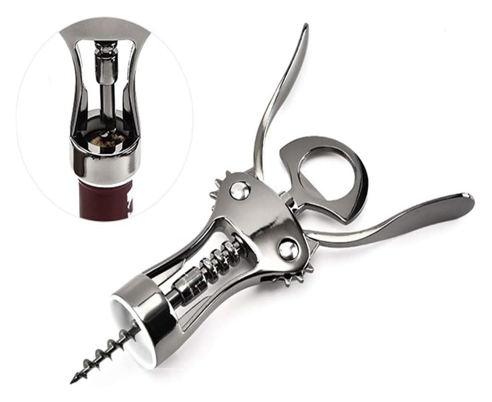 Apribottiglie per Vino, Apriscatole for Vino Premium in Lega di Zinco con cavatappi ad Ala