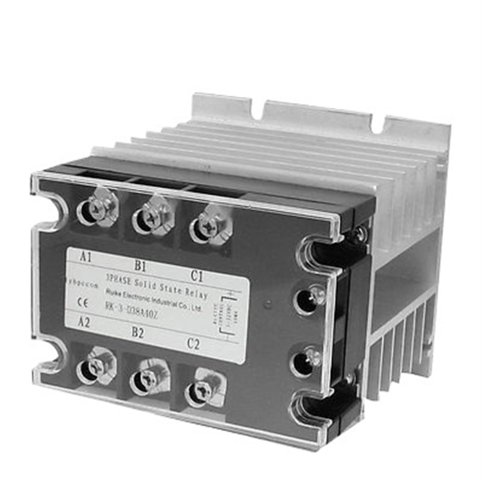 NWPNLXEA DC-AC 40A 5-32VDC/ 380VAC 3 Phase SSR Solid State Relay w Heat Sink Vducx