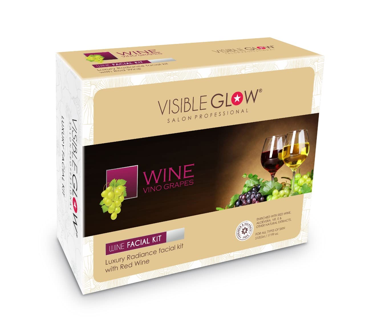 Wine Vino Grapes Facial Kits | Wine Facial Kits for Women 510 Gram | Luxury Skin care Products | Best skin care products | Red Wine Facial Kits