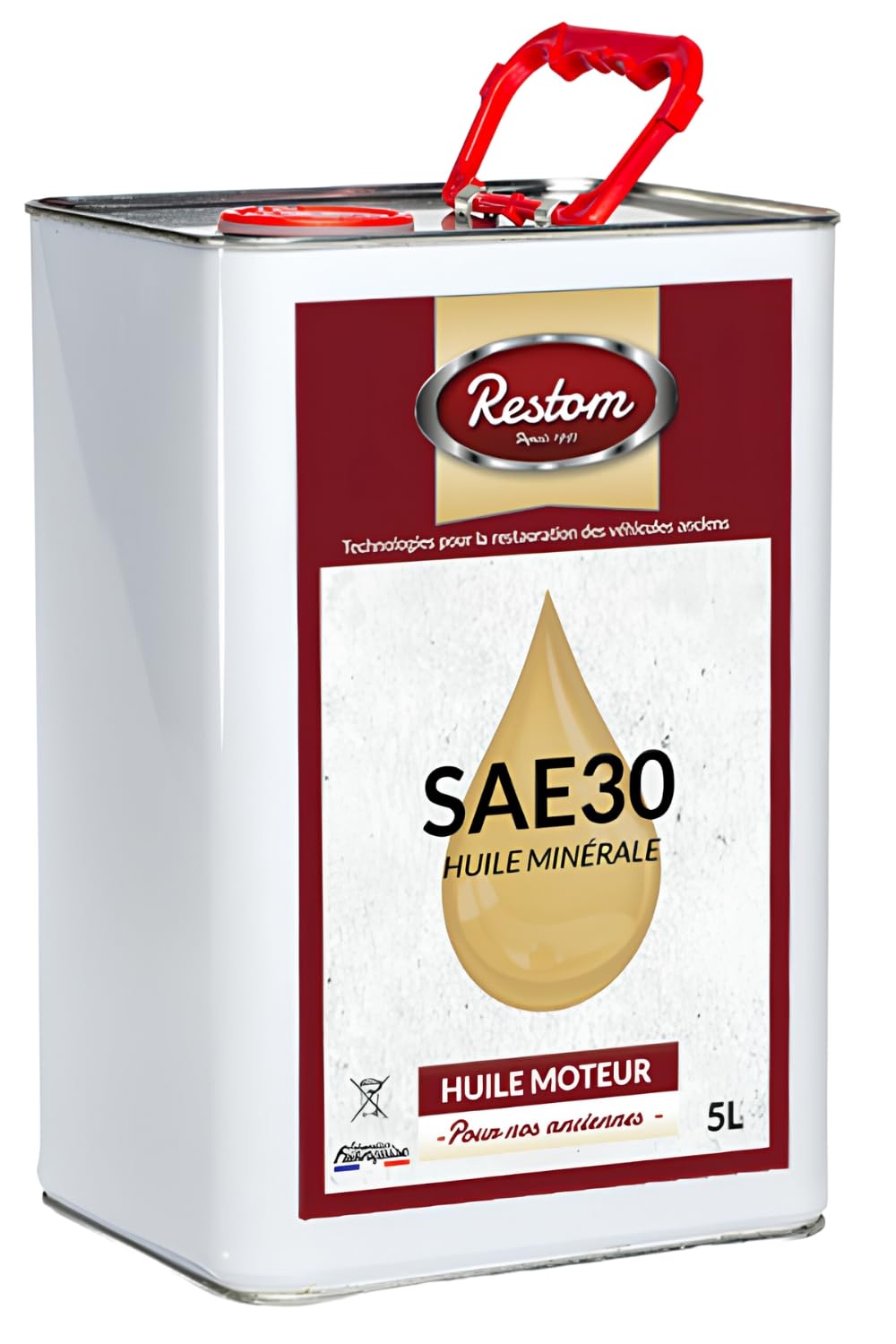 RESTOM - Huile moteur pour véhicules anciens SAE 30-5L