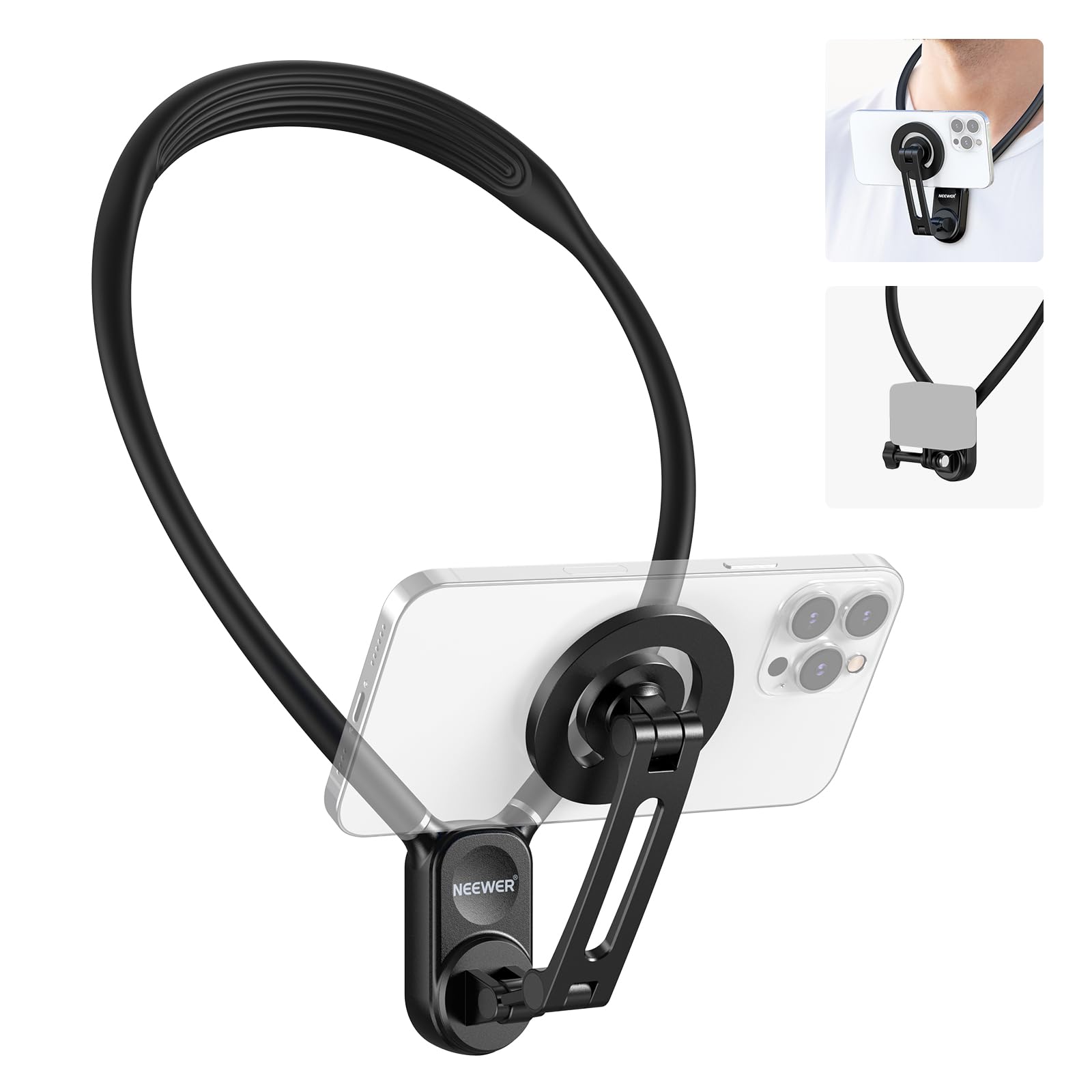 Sponsored Ad – NEEWER Magnetic Neck Holder for Action Camera & Phone, Hands Free Tripod Chest Mount Compatible with GoPro DJI Insta360 Magsafe iPhone Android, Phone Holder for Video Recording POV Vlog, GP16