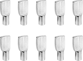 50 Pcs Shelf Pegs, Shelf Pins, 5mm Spoon Shape Nickel Plated Shelf Support Pegs, Replacement Shelf Pegs for Bookshelf, Cabinet, Shelves (50, Silver)