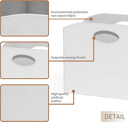 Miniatura 3 de EZDeco Revistero plegable para revistas, de piel sintética, para guardar libros, periódicos, organizador de carpetas de documentos para oficina y