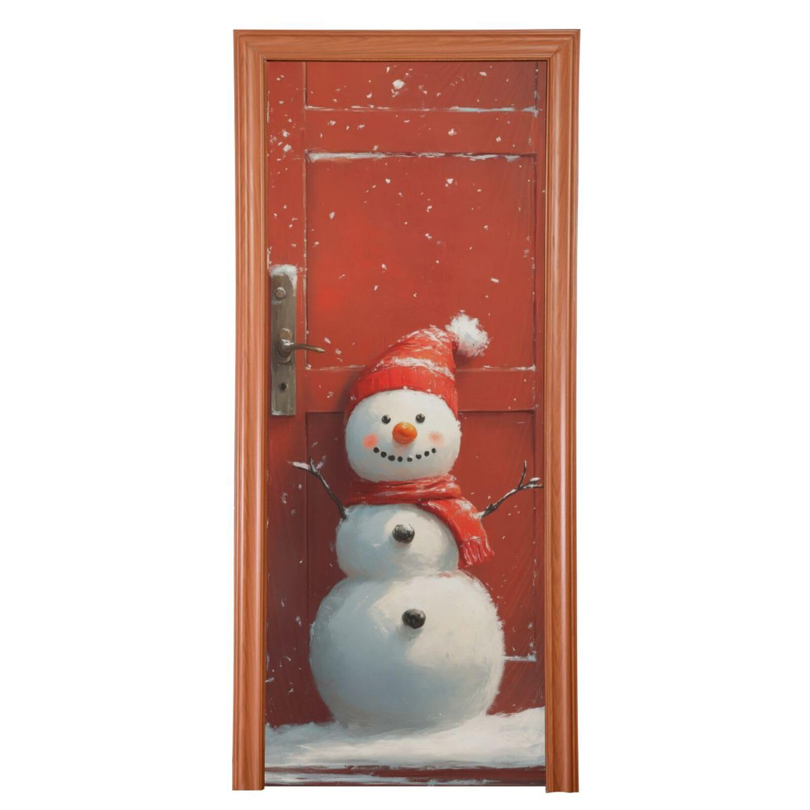 FLildon Cartoon Snowman Christmas Door Cover Decoration, Party Accessory Porch Decor for Festive Ornament Room Door Covers 36 x 98 Inch