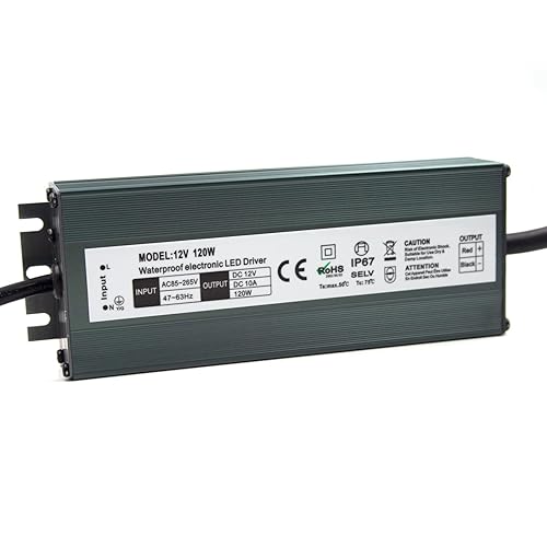 Miniatura 4 de Paquete de 2 controladores LED de 120 W 12 V CC de bajo voltaje fuente de alimentación LED IP67 impermeable transformador LED con enchufe de 3