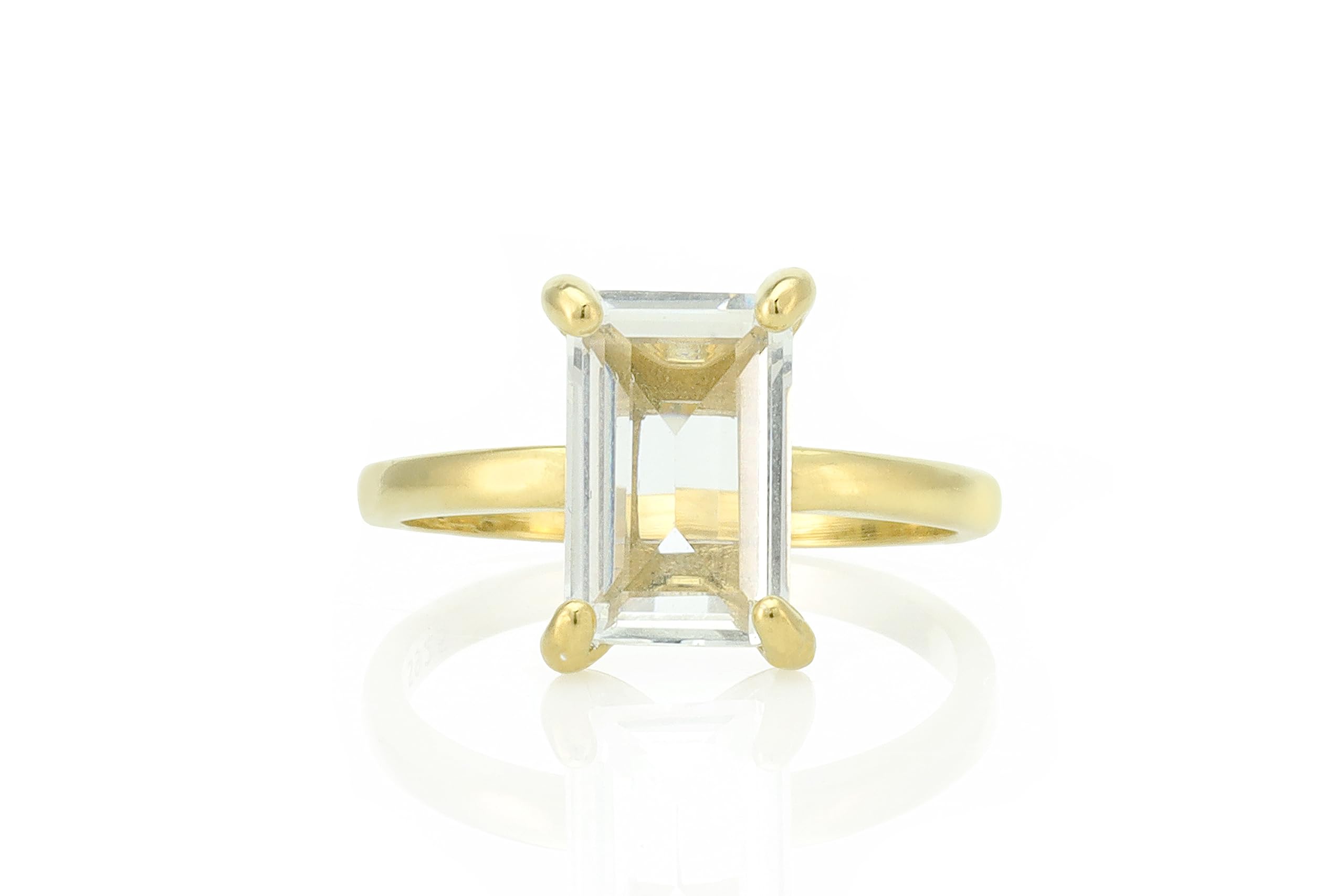 Anillo de Oro Rosa - Cuarzo Cristal Rosa 14k - Anillo de Cuarzo Transparente - Anillos Delicados y Transparentes - Joyas de Cuarzo de Oro - Alianza de Boda Perfecta - Anillo de Propuesta Ideal