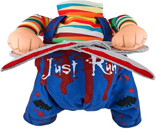 Miniatura 3 de DELIFUR Disfraz de perro de muñeca estilo tijeras de Halloween para gato, cachorro y perro de tamaño mediano, muñeca ajustable para mascotas, ropa