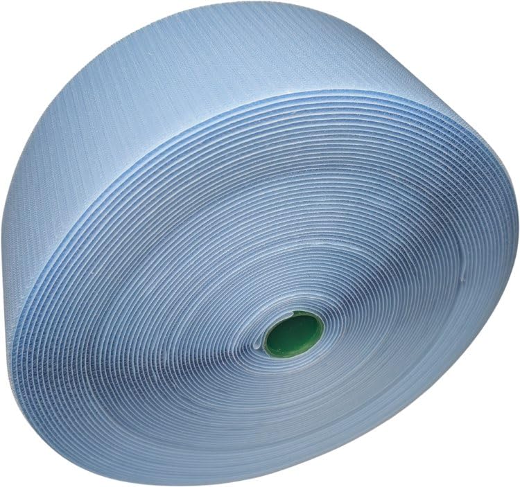Tumbl Trak Hook Mat Fastener | 25m Long & 10cm Wide | Hook Velcro for Carpet Bonded Foam Seams | for Gymnastics and Cheer Gym Floors (Light Blue)