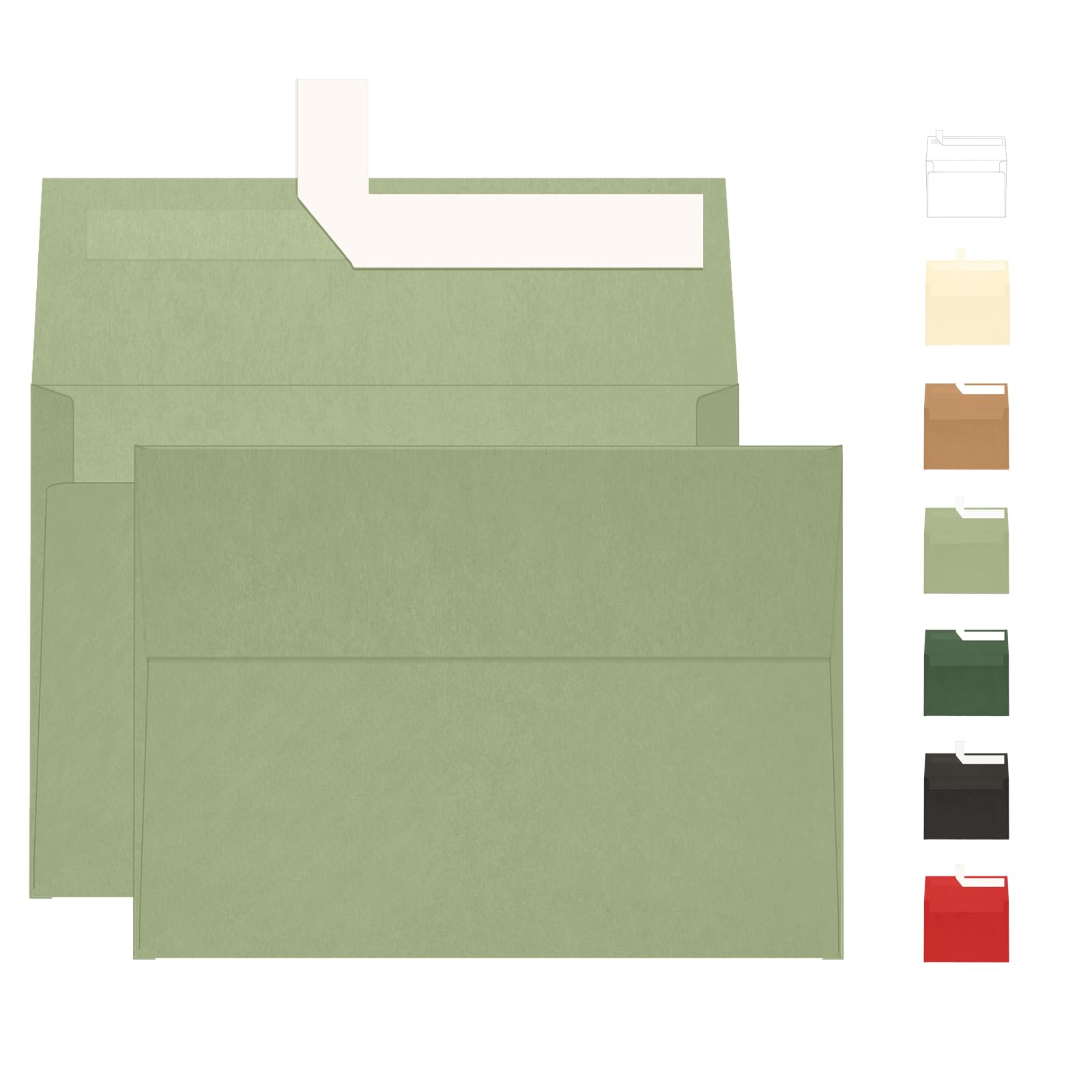 Amazon.com : A7 Sage Green Envelopes 100 Pack, Goefun 5x7 Envelopes for ...