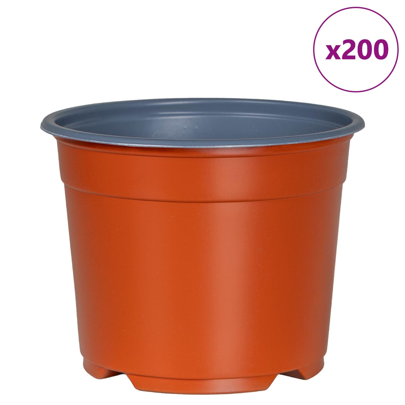 Genérico Maceta redonda de plástico 200 piezas, 10 x 8 cm | Diseño cilíndrico, orificios de drenaje, ligero, uso interior y exterior, fácil mantenimiento