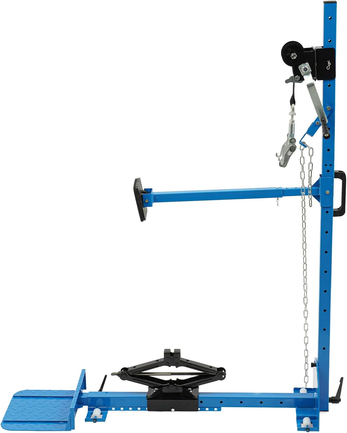 Car Dent Puller Kit,800kg Frame Machine Auto Body Repair with Eight-jaw Pulling Hook,120° Adjustable Angle,Hand Winch&Nylon Casters,Dent Repair Puller Car Body Tools for Wheelarches,Doors,Fenders