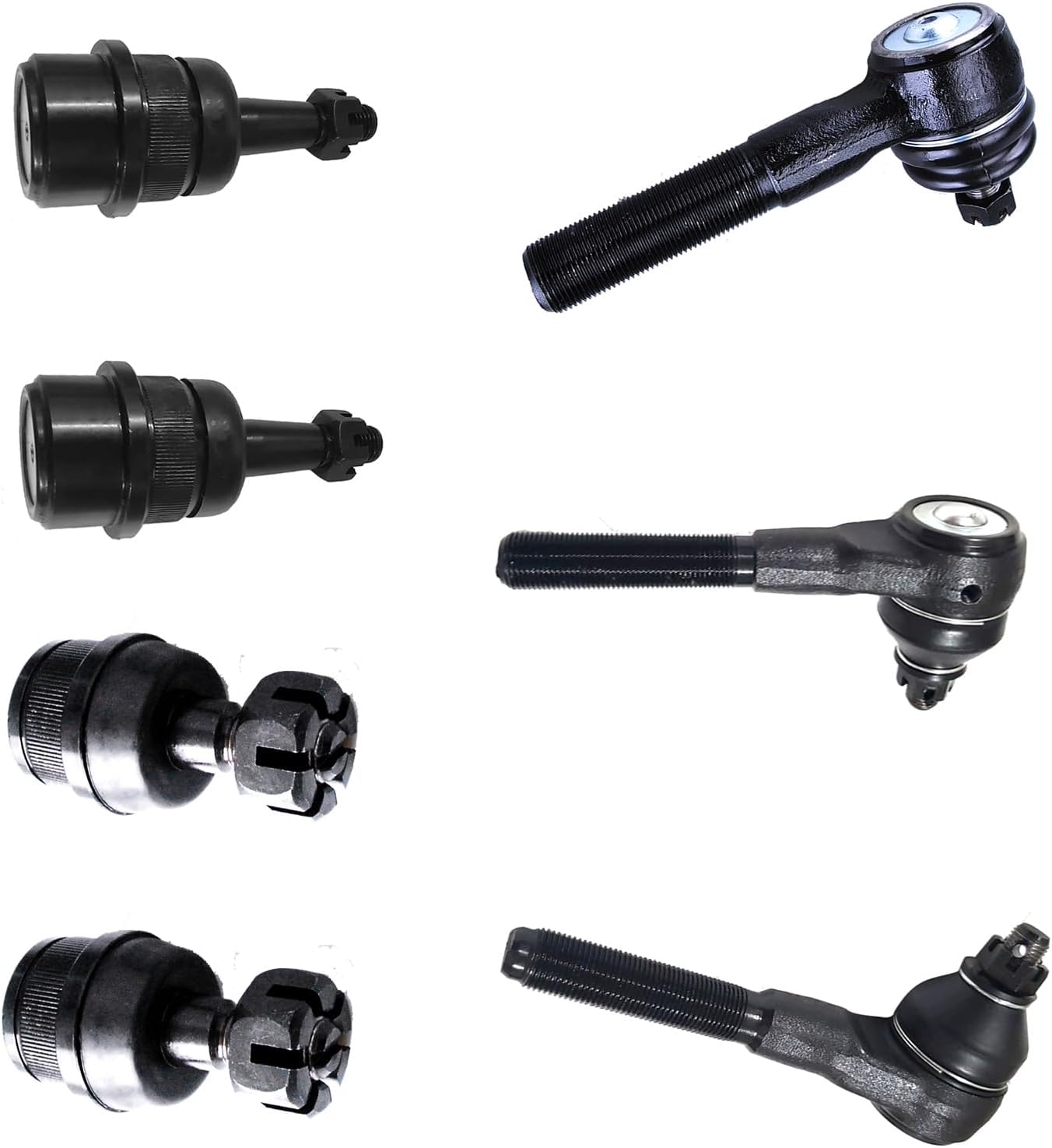 7PCS ES3094L ES3095R ES3096L K3134T K3137T Front Outer Inner Tie Rod End at Pitman Arm + Front Upper Lower Ball Joint Kit for Jeep Cherokee 91-01, Wrangler 91-95 4WD, Wrangler/TJ 97-06 4WD