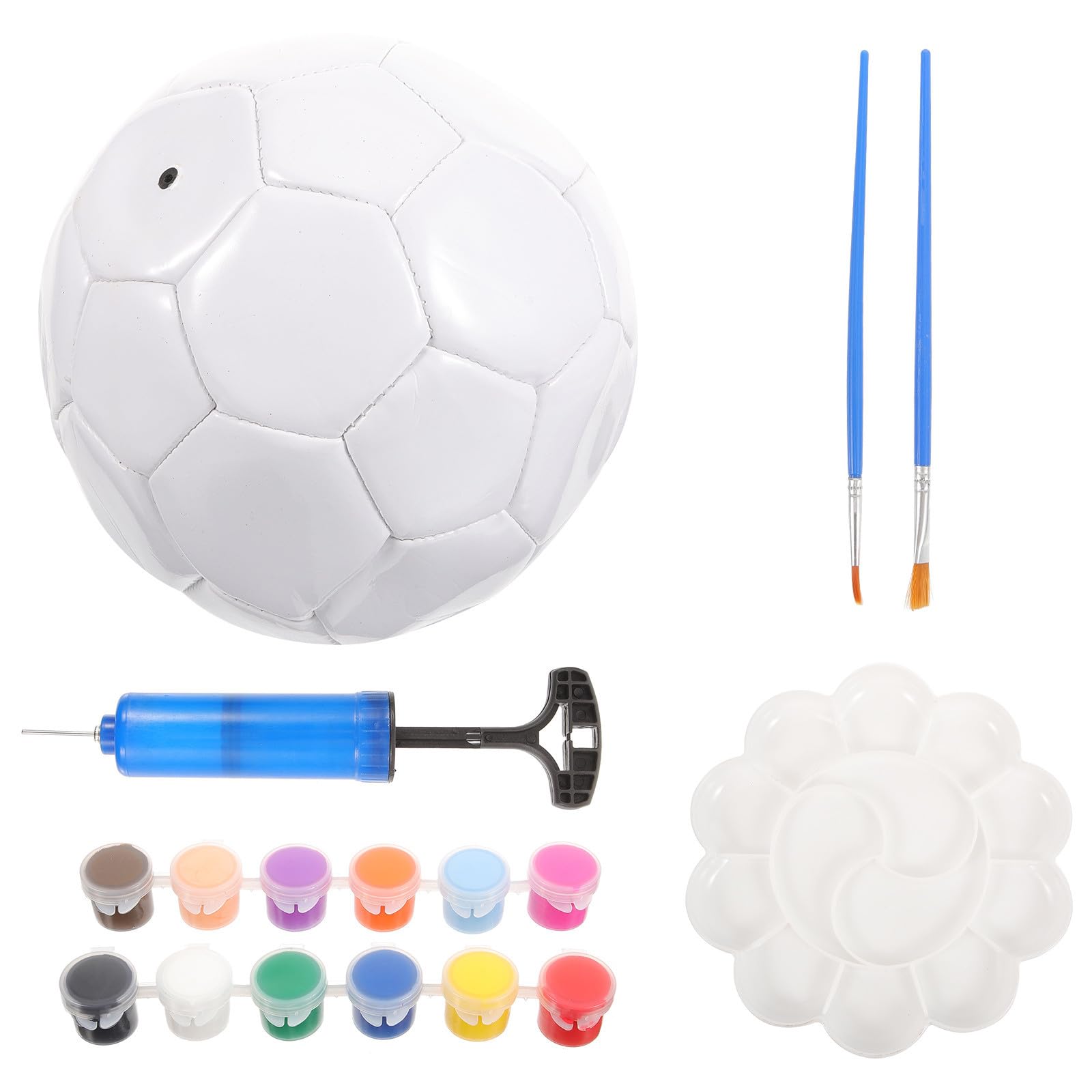 Bola de fútbol blanco de PU para manualidades y decoración en casa
