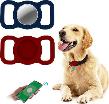 2pcs silicone protective case for airtagswoffoly lightweight gps tracking pet loop holderanti scratch anti lost locator skin cover protector compati