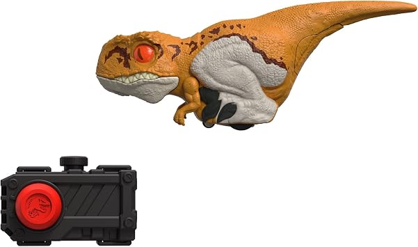 Jurassic World Dominion Uncaged Click Tracker Atrochiraptor Dinosaur Action Figure Toy Gift with Interactive Motion and Sound Clicker Control