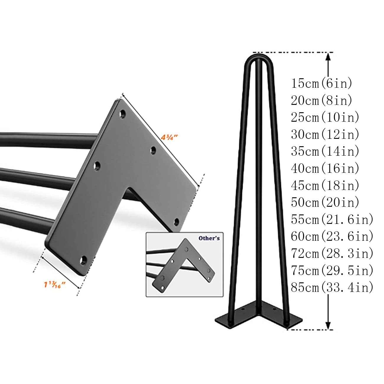 Genérico Patas de Mesa Doradas para Muebles Patas para Mesa de Comedor Cocina Muebles de Bricolaje Sillas Sofás Armarios Sofás (72 cm (28,3 Pulgadas))