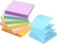 Vista 6 de Early Buy - Notas adhesivas emergentes de 3x3, recambios de notas autoadhesivas, 6 blocs, amarillo, 100 hojas/bloc (amarillo)