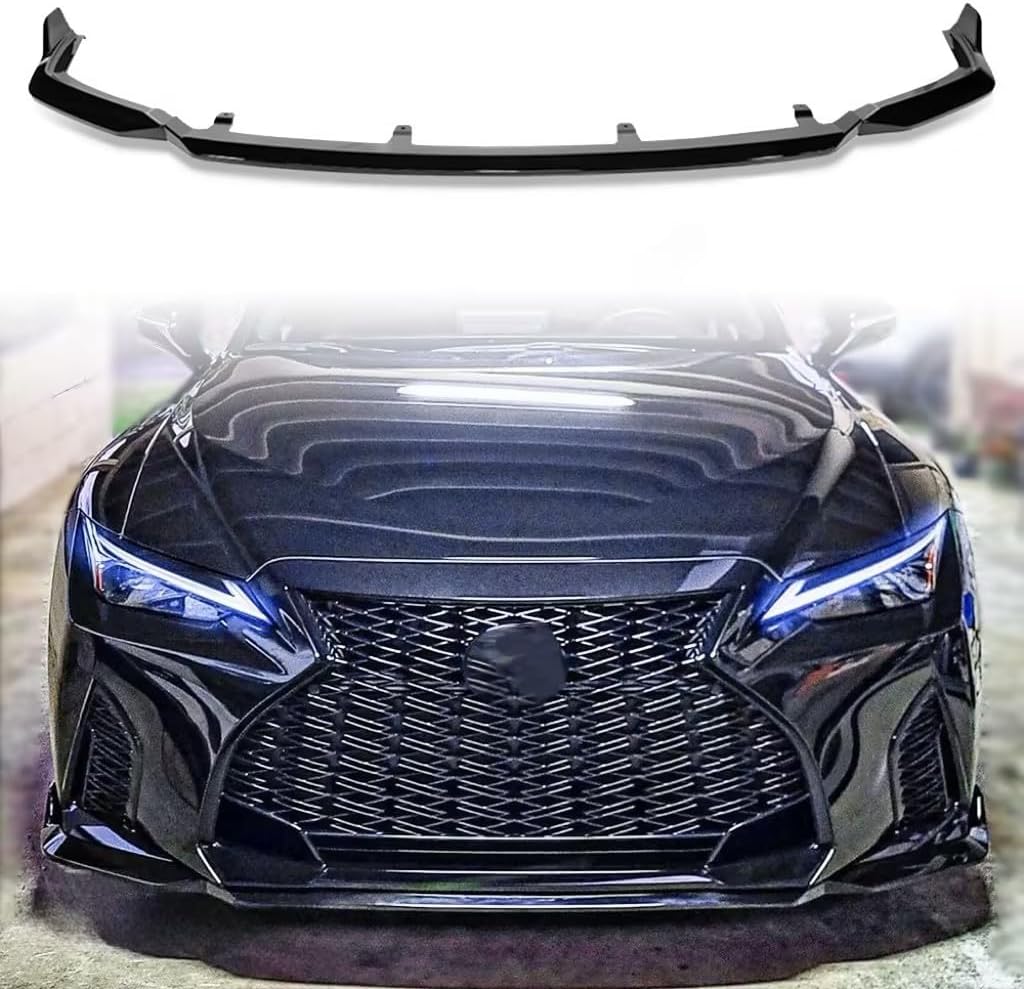 Front Bumper Lip Chin Spoiler Fit for 2021-2025 Lexus IS350 F-Sport,Painted Black Front Bumper Lip Compatible with 2021-2025 Lexus IS350 F-Sport, Black