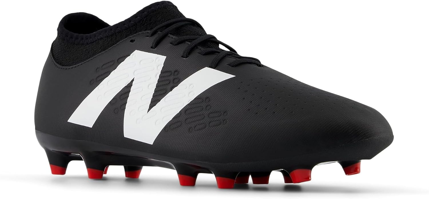 New Balance Unisex Tekela Magique FG V4+ Soccer Shoe,Black/White/True Red,Men 9.5 / Women 11
