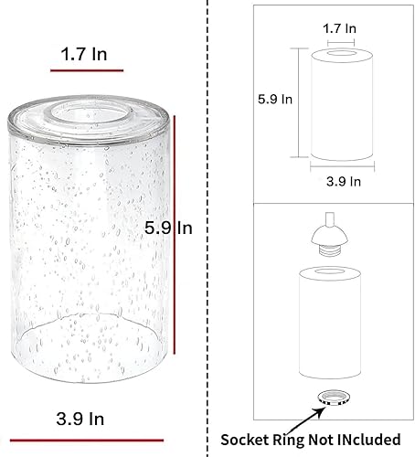 Miniatura 7 de Paquete de 6 pantallas de vidrio esmerilado blanco, cubiertas de vidrio de repuesto para accesorios de luz, 1-58 pulgadas para lámparas de araña de