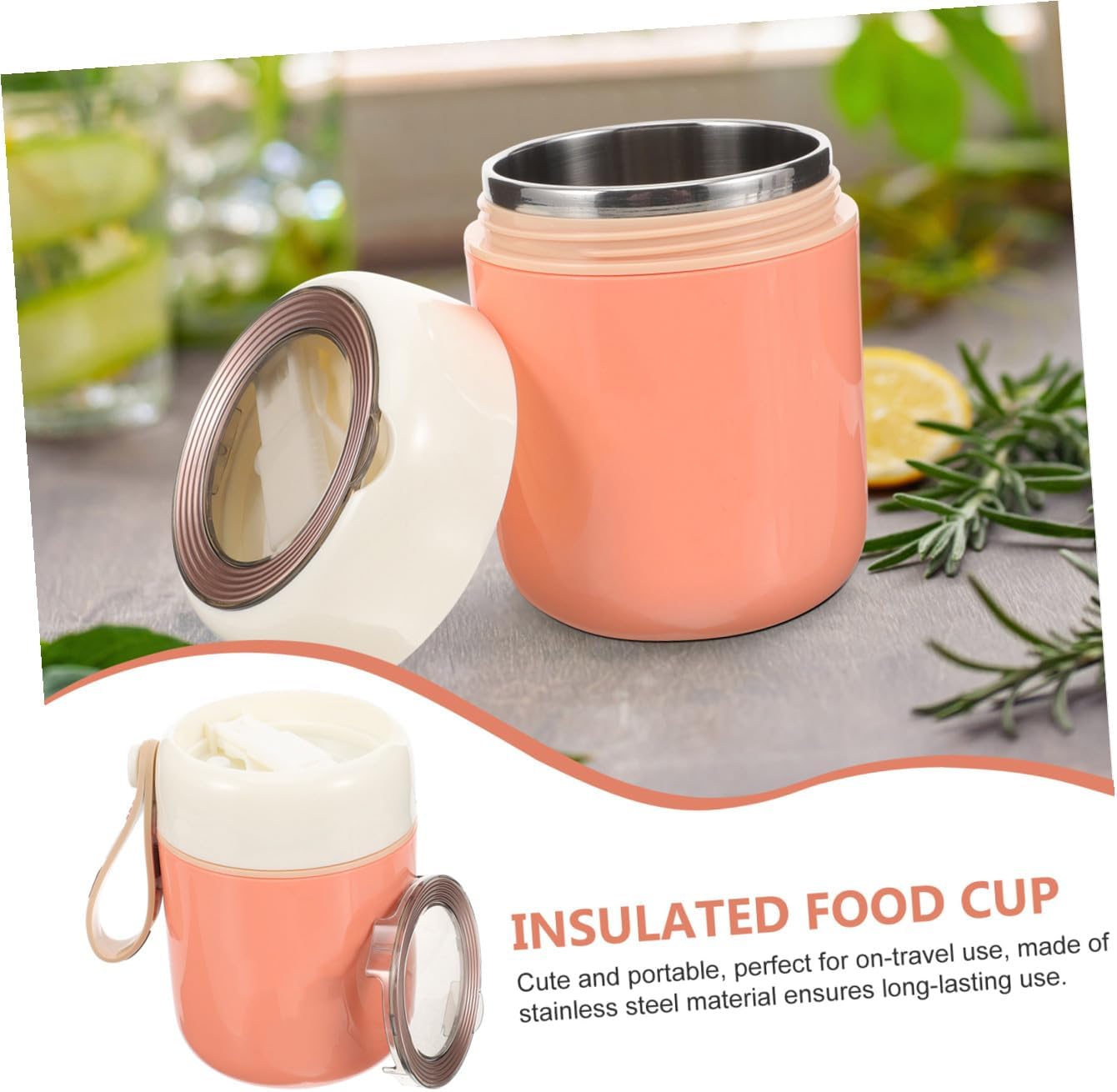 Insulated Food Cup Design for Hot Soup Porridge Breakfast Portable Thermal Container for Students Adults and Boys and Girls Easy to Clean and Maintain