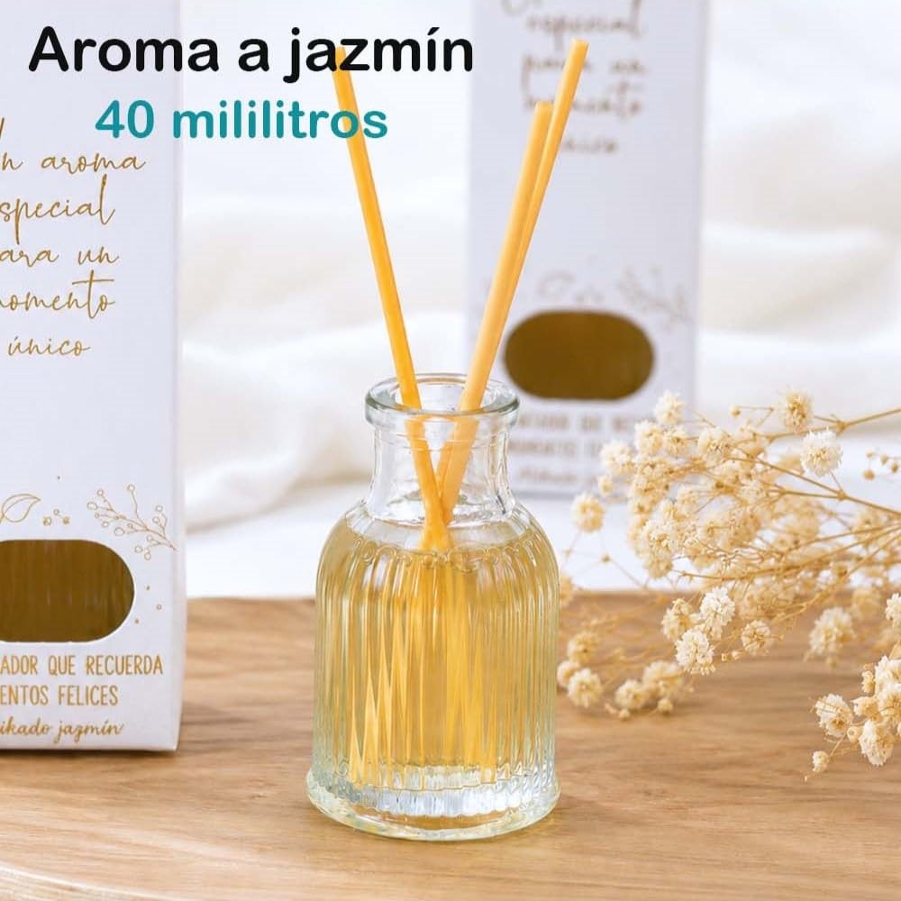Pack de 12 a 36 uds, Ambientador Mikado Hogar, Aroma Jazmín, Detalles Originales Invitados, Recuerdos para Bodas, Bautizos y Comuniones, Regalantes (36)