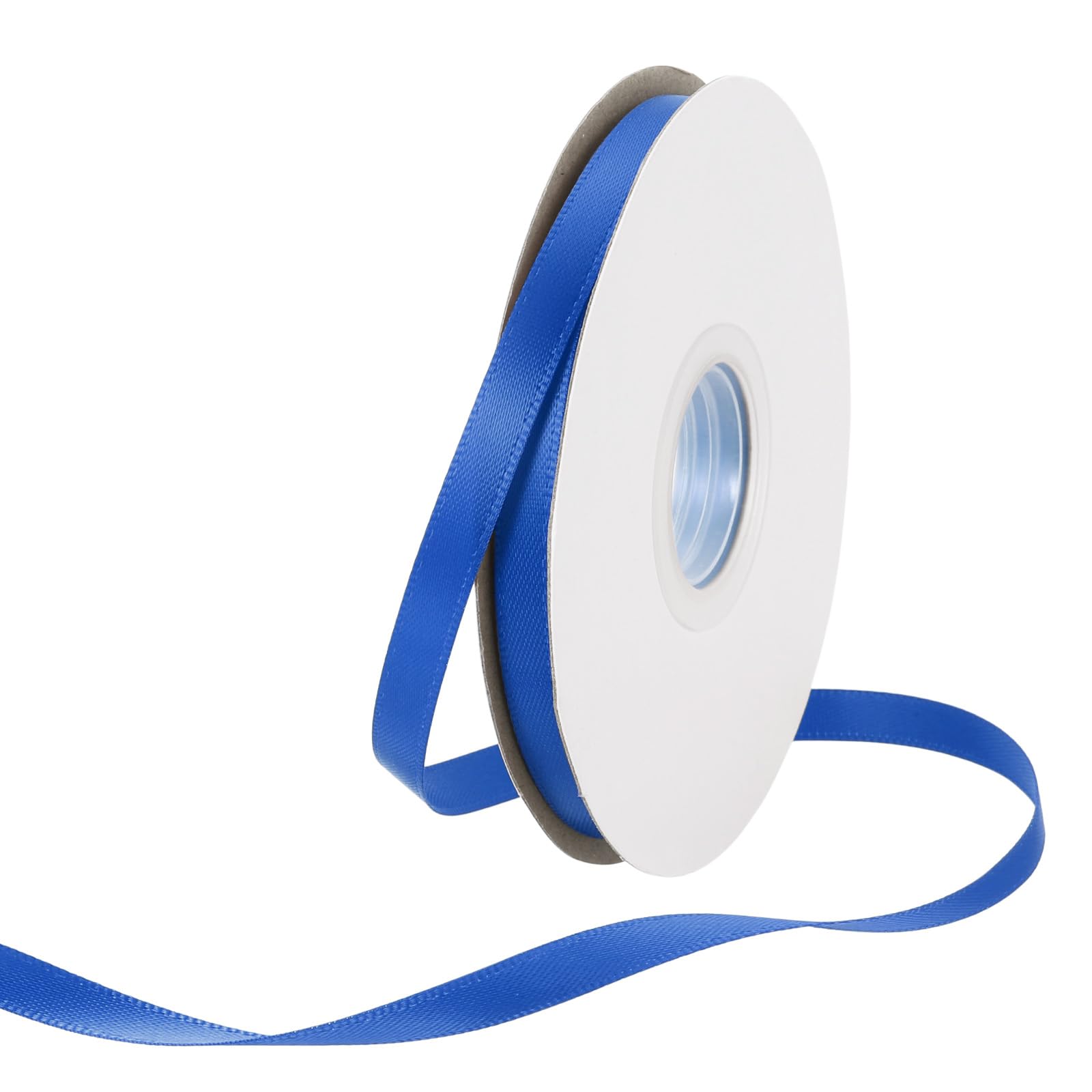 Rebower 6mm Satin Ribbon 23m Thick Double Face Grosgrain Silk Ribbon, [for Gift Wrapping, Hair Bows, Wedding, Cake, Flower] - 25 Yard/75ft/ Blue — image 1