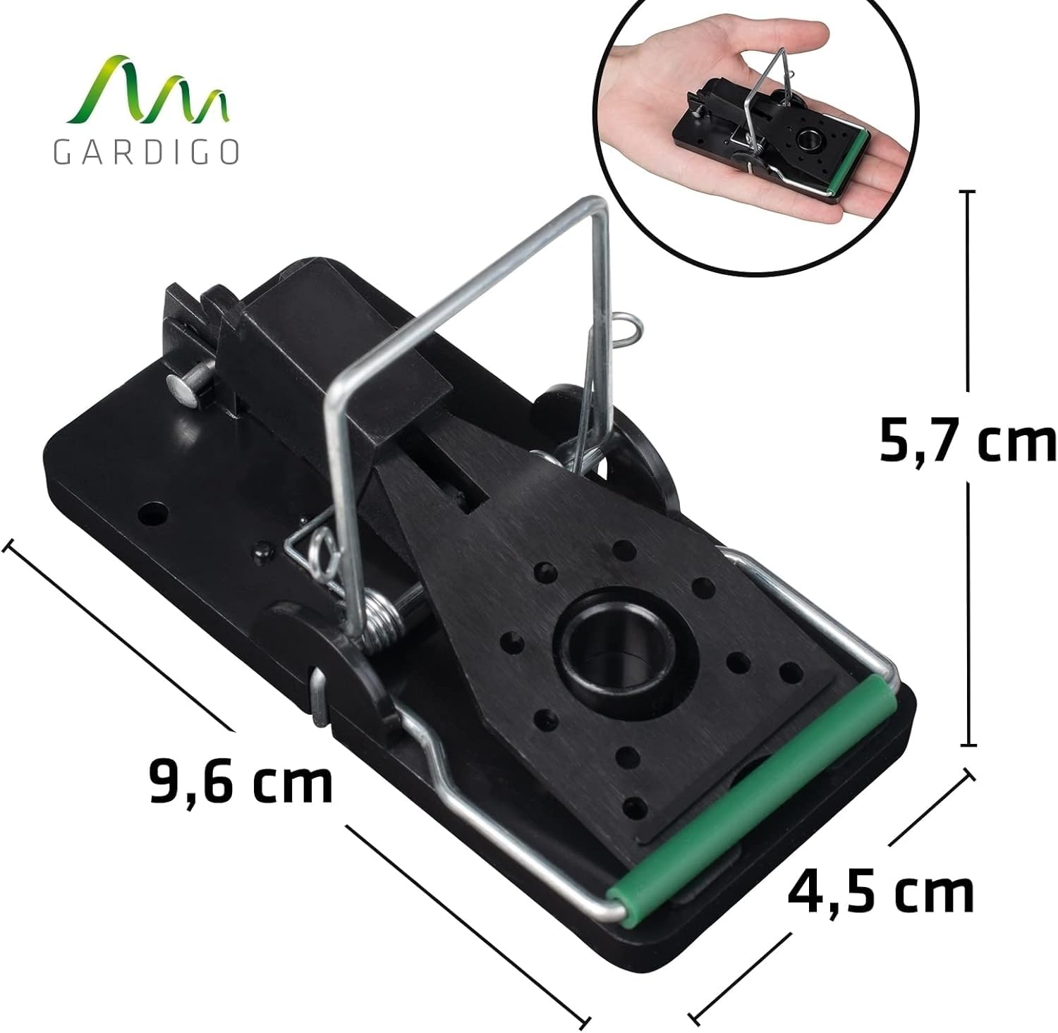 GARDIGO® Trappola per Ratti - 2 Pezzi | Trappola a Scatto con Esca per Topi Inclusa | Trappola Professionale con Leva di Tensione Ampia | Trappole per Topi Riutilizzabili e Igieniche