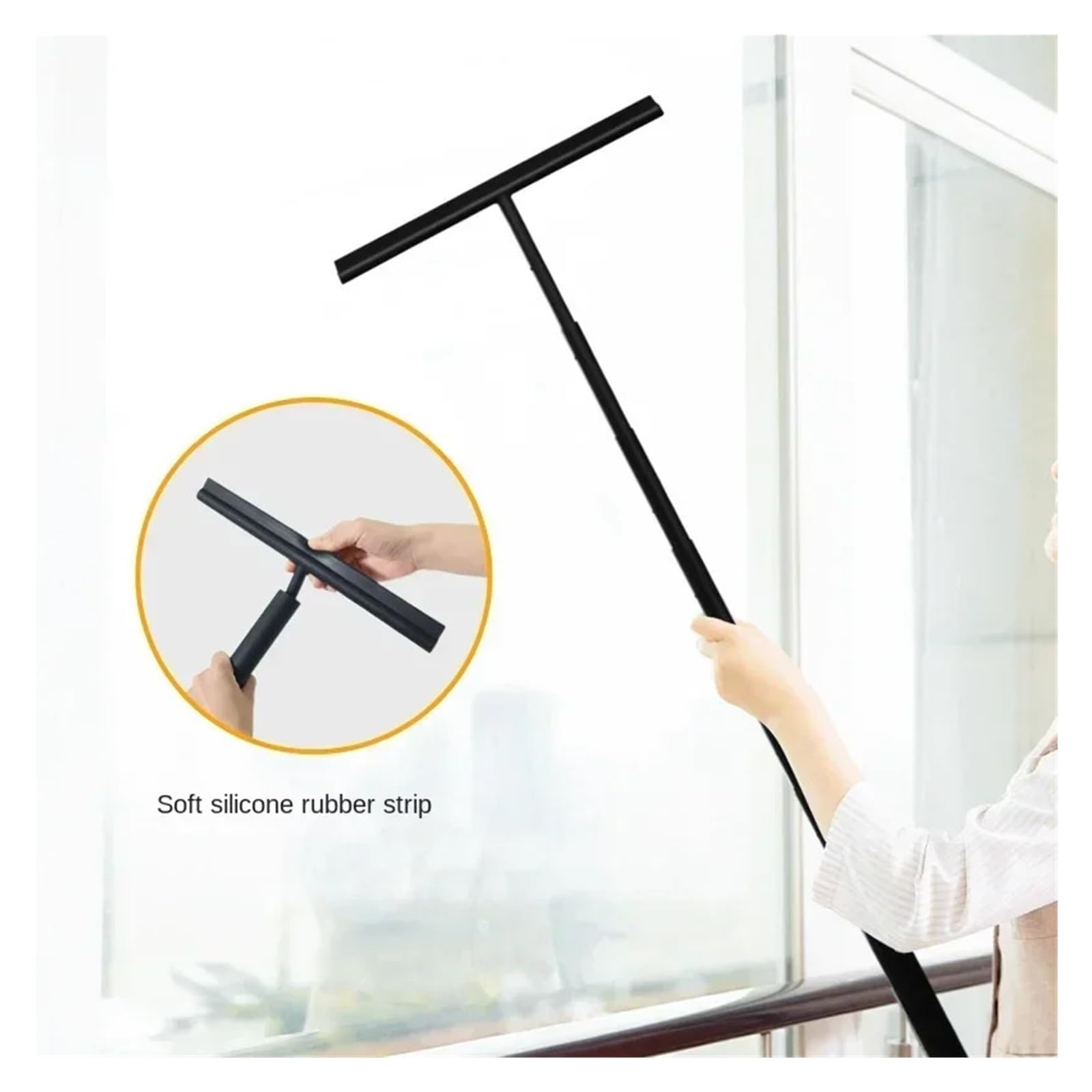 Rasqueta Ducha Limpiador telescópico de Ducha for Puertas Vidrio, raspador con Soporte Largo, Limpiador Espejos baño, for Limpieza vidrios