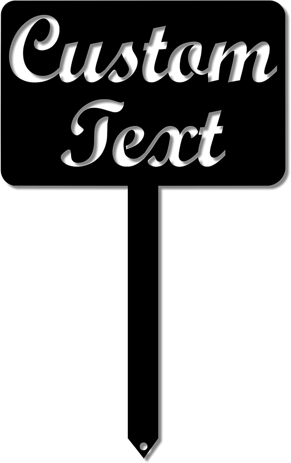 Custom Garden Sign, Garden Sign, Personalized Garden Sign, Garden Stake (17" H x 10" W, Black)