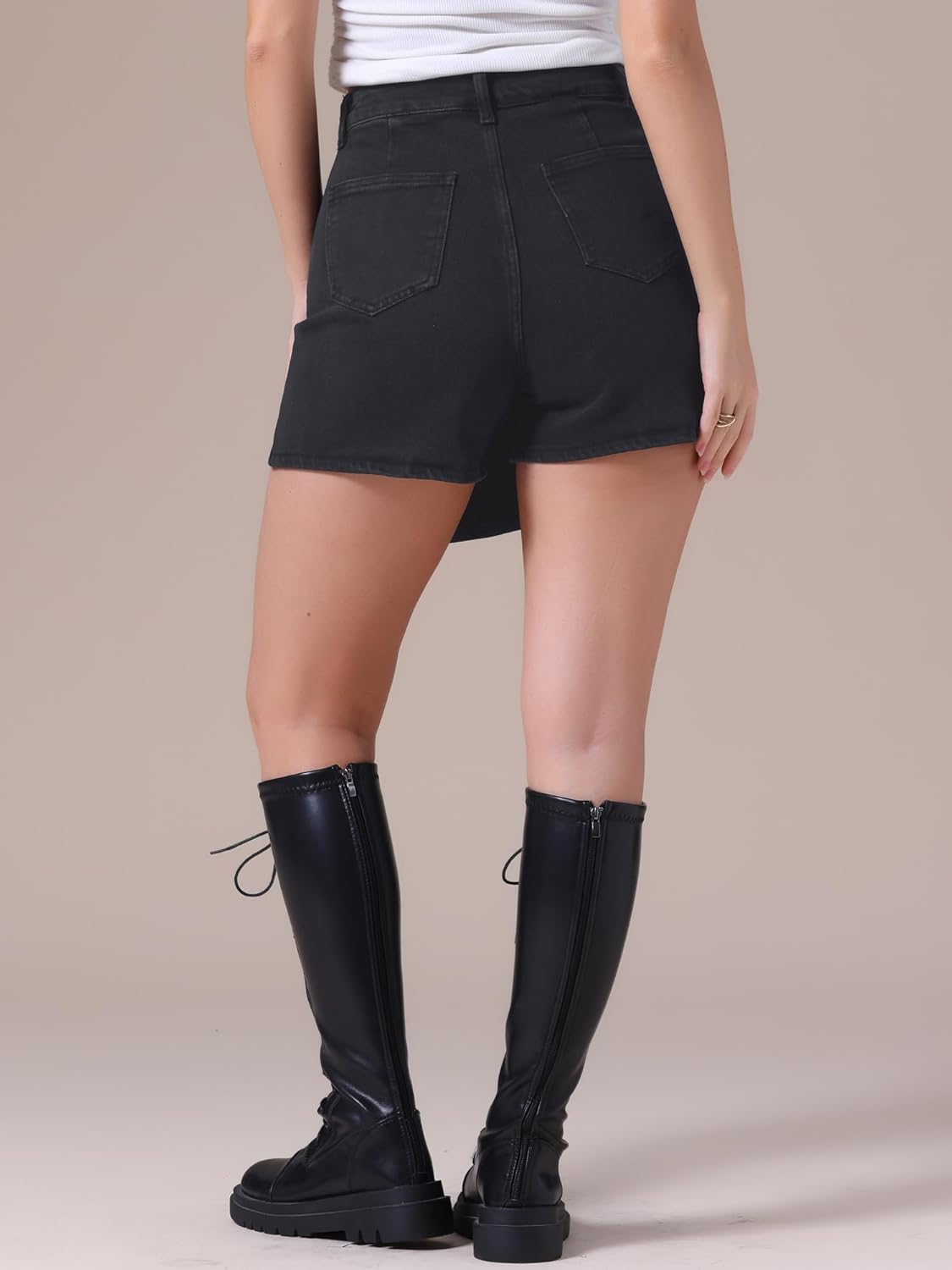 Women's Jean Skort Wrap Skirts High Waisted Western Asymmetrical Denim Cargo Skirt Shorts - Image 4