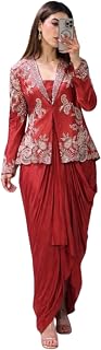 BRAND OF BROTHERS STOR Lehenga Dhoti Trending Women's three-piece western outfit for the trendy wedding Shrug with Dhoti s... Price In India