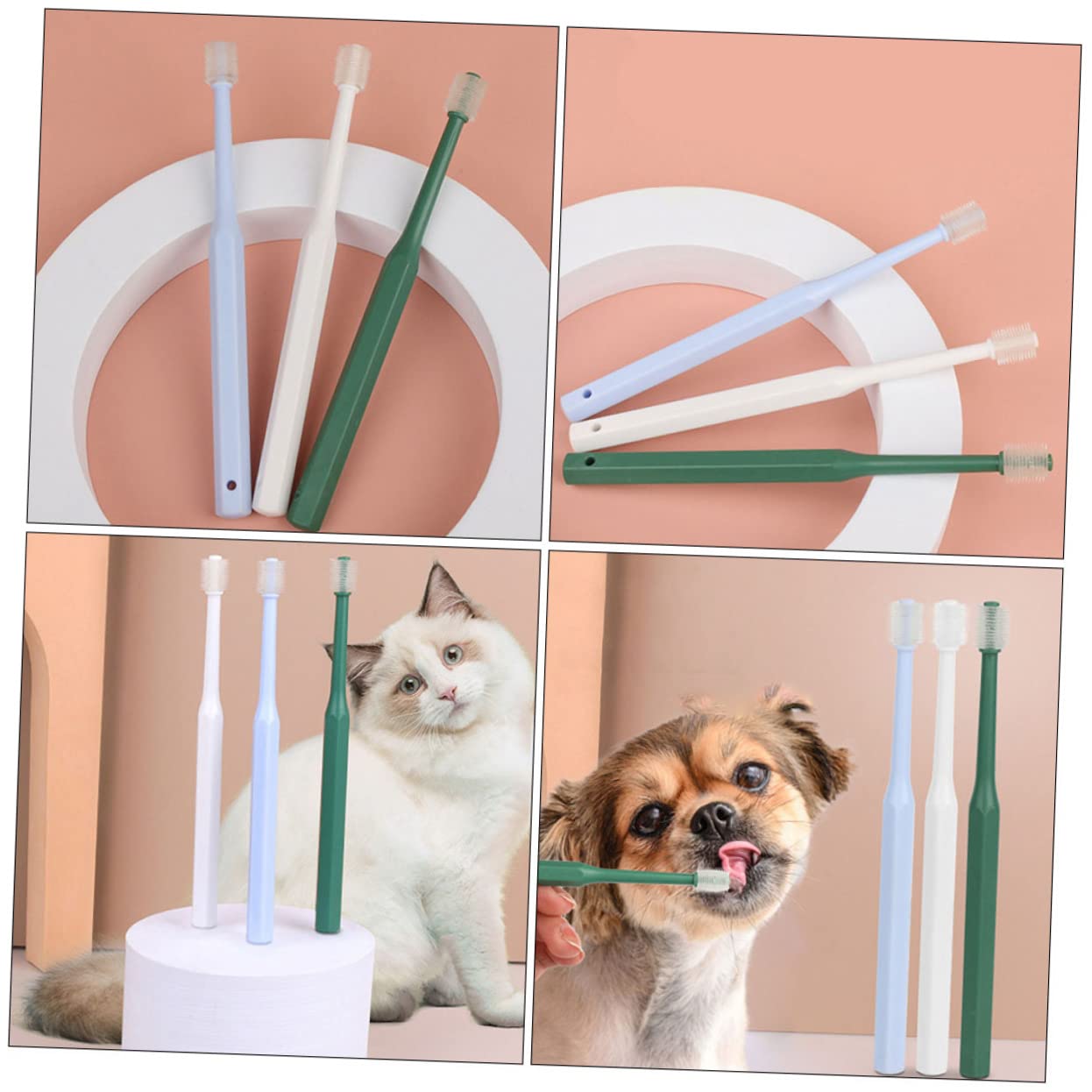 FRCOLOR 3 Juegos De Cepillos De Para Mascotas Perros Y Gatos Con Mango Ergonómico 4 Unidades X 3