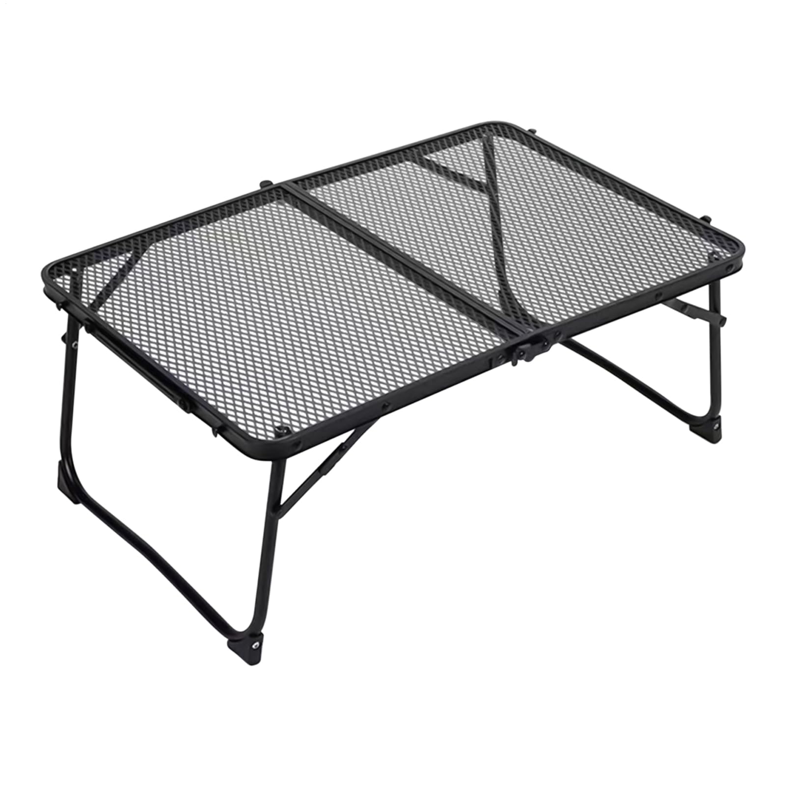 Générique Składany stół kempingowy 60 x 40 cm z blatem | Metalowy stół do grillowania na świeżym powietrzu grill i grill tylna klapa wędkarstwo plaża ogród podwórko