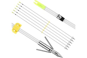 Muzzy Bowfishing Arrows 6 Pack with Broadheads and Safety Slides for Hunting