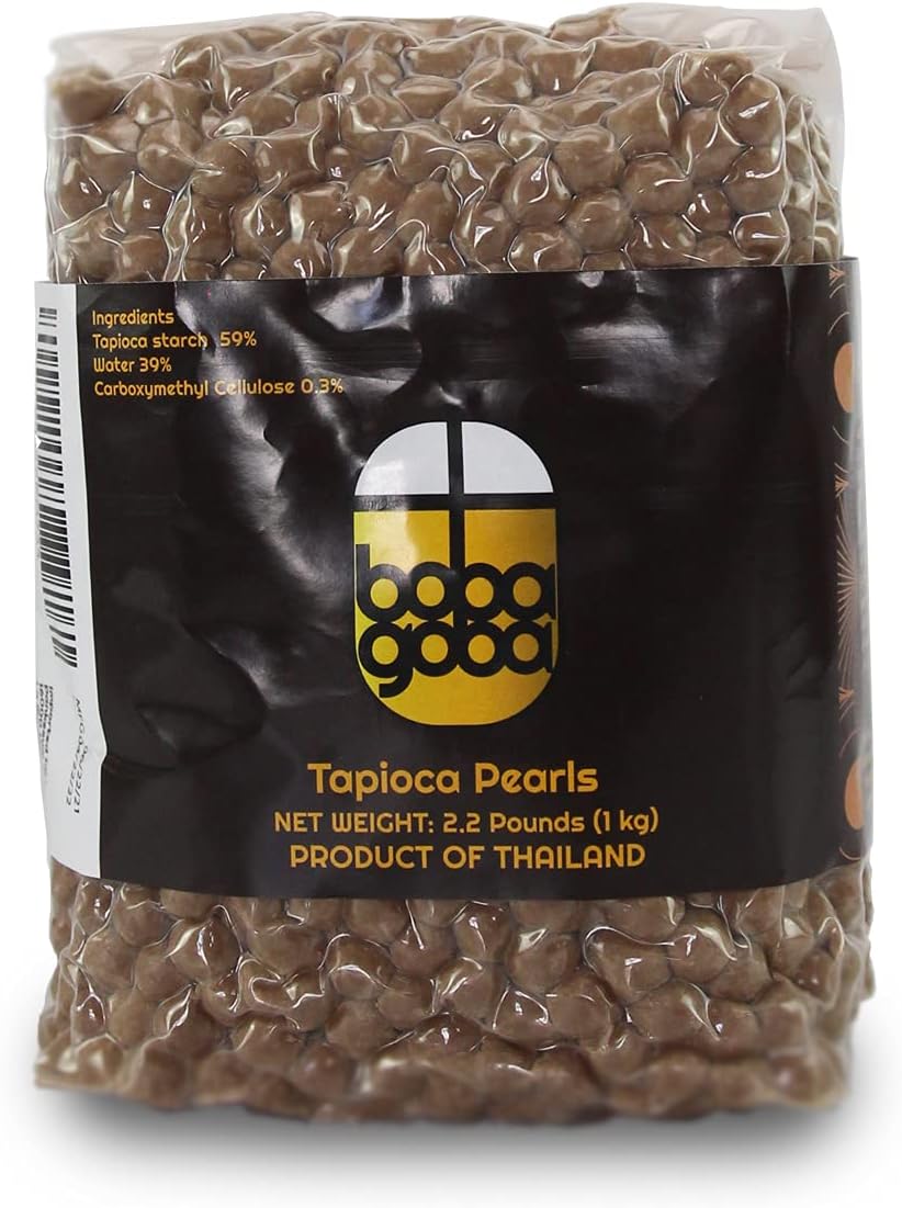 Pankesum Boba Goba Tapioca Taiwan Style Pearls for Milk Tea Fruit Coffee and Dessert, 2.2 lb,Brown