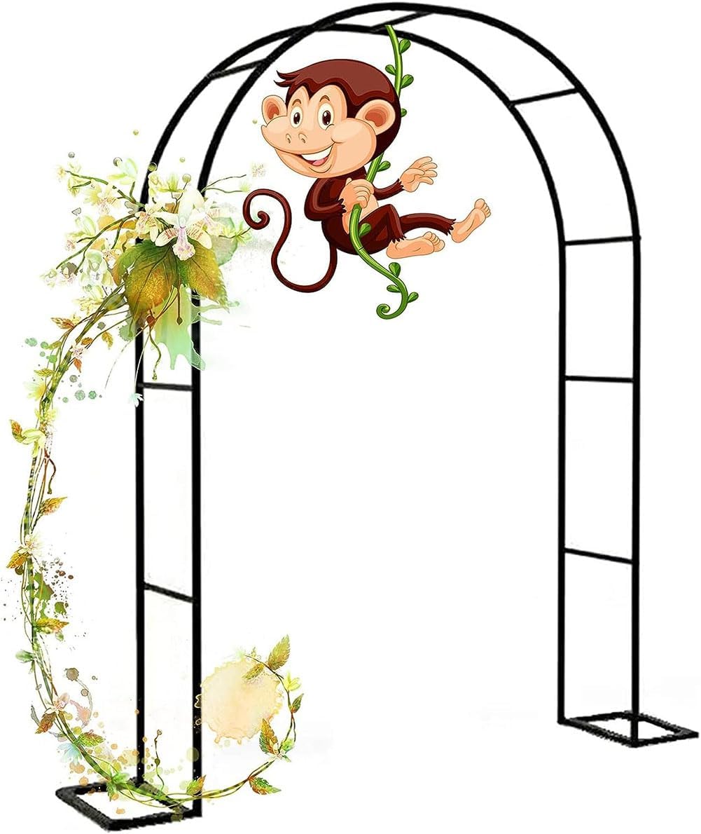 Large Garden Arch, Extra Wide 300/350Cm Garden Arbor Archway, Rose Arch for Roses Climbing Plants Support Black Green White,Black,W1.8M*H2.2M,Green,W1.8M*H2.2M