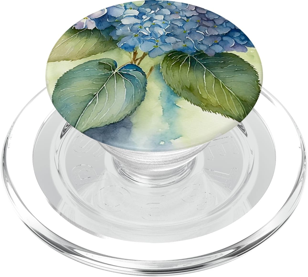 Watercolor Vintage Floral Blue Hydrangeas Flower PopSockets MagSafe PopGrip for iPhone