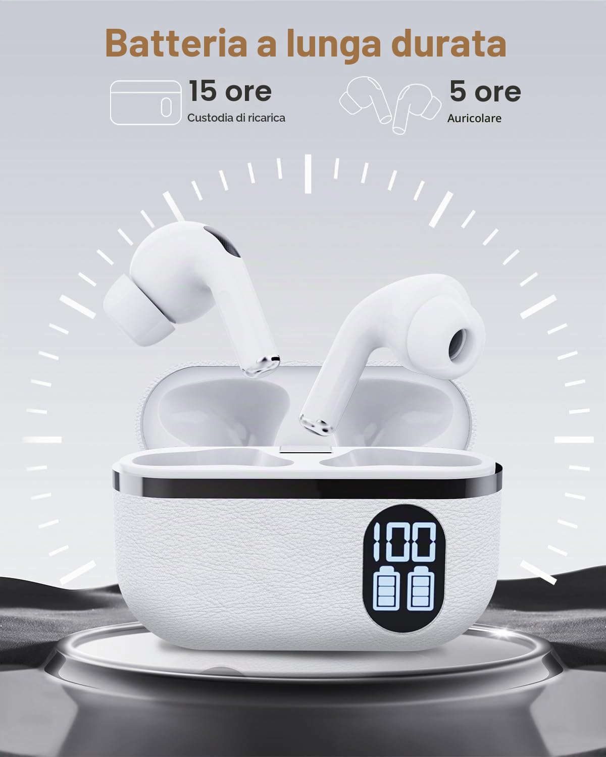 MONODEAL AI Cuffie Traduzione Simultanea,traduttore simultaneo vocale, auricolari open-ear, Bluetooth 5.4, traduzione in tempo reale per 134 lingue, ideali per viaggi, studio e lavoro