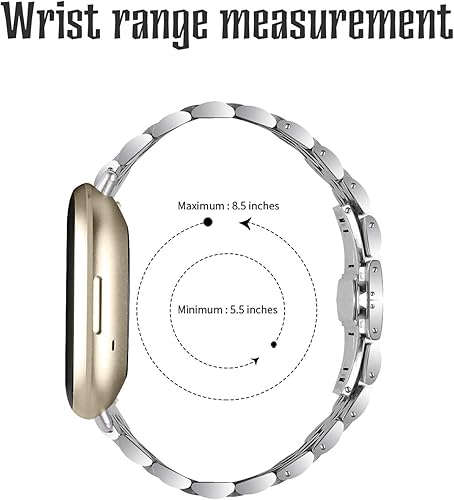 Miniatura 3 de Chofit Compatible con Fitbit Versa 4Versa 3Sense 2Sense Bandas de repuesto de metal de acero inoxidable para Fitbit Versa 4