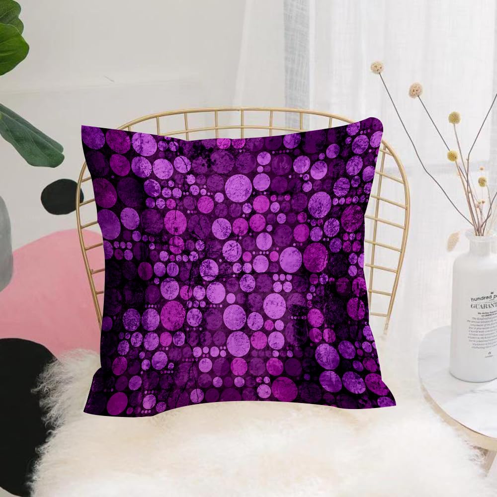 Hyosxw Purple Arabesque Over Black Background - A6 Cushion Cover,Throw Pillow Case Home Decorative For Living Room Bedroom Sofa Chair 18X18 Inch,Purple Arabesque Over Black Background,Pillowcase 45X45cm