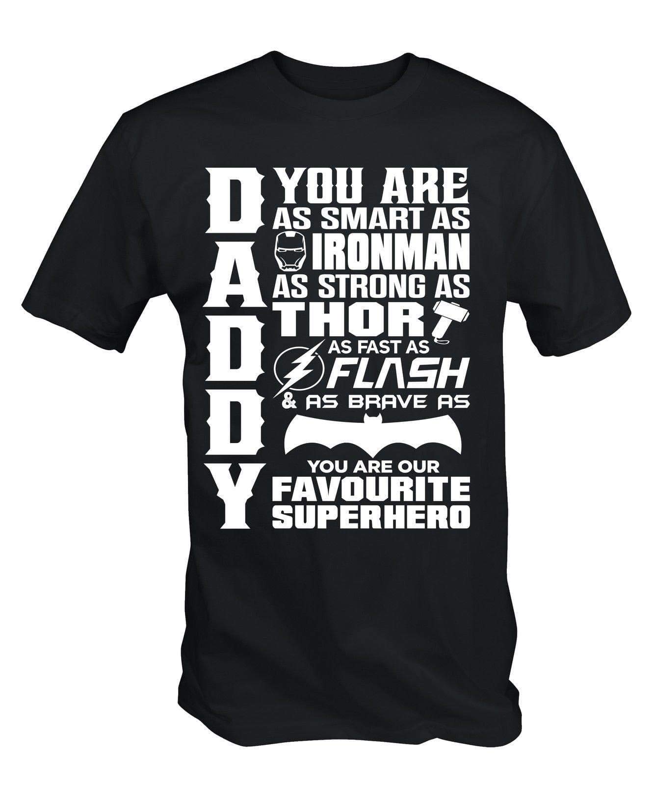 6TN Mens Daddy Superhero T Shirt (Large) Black