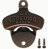 Corona Extra Wall Mount Bottle Opener, Antique Bronze, Small, Cast Metal, Vintage Style