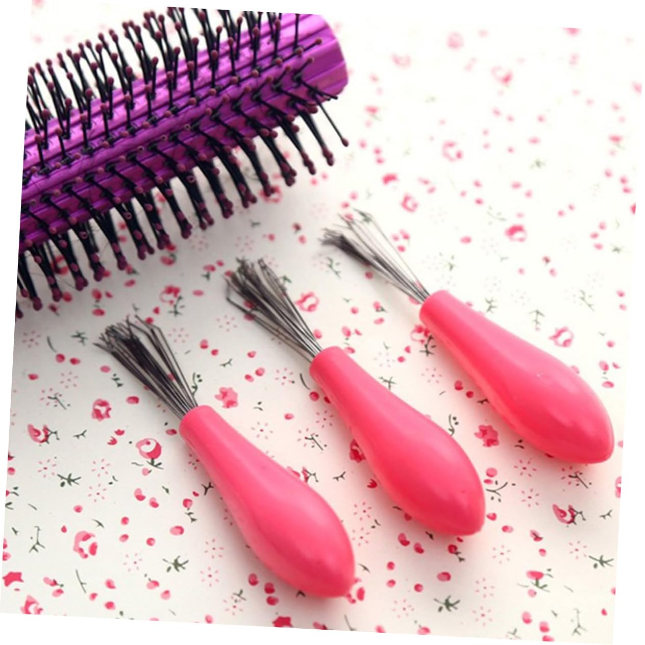 FOMIYES Hair Comb Brush Cleaner Hair Brush Remover Tool Comfortable to Hold Plastic Handle Random