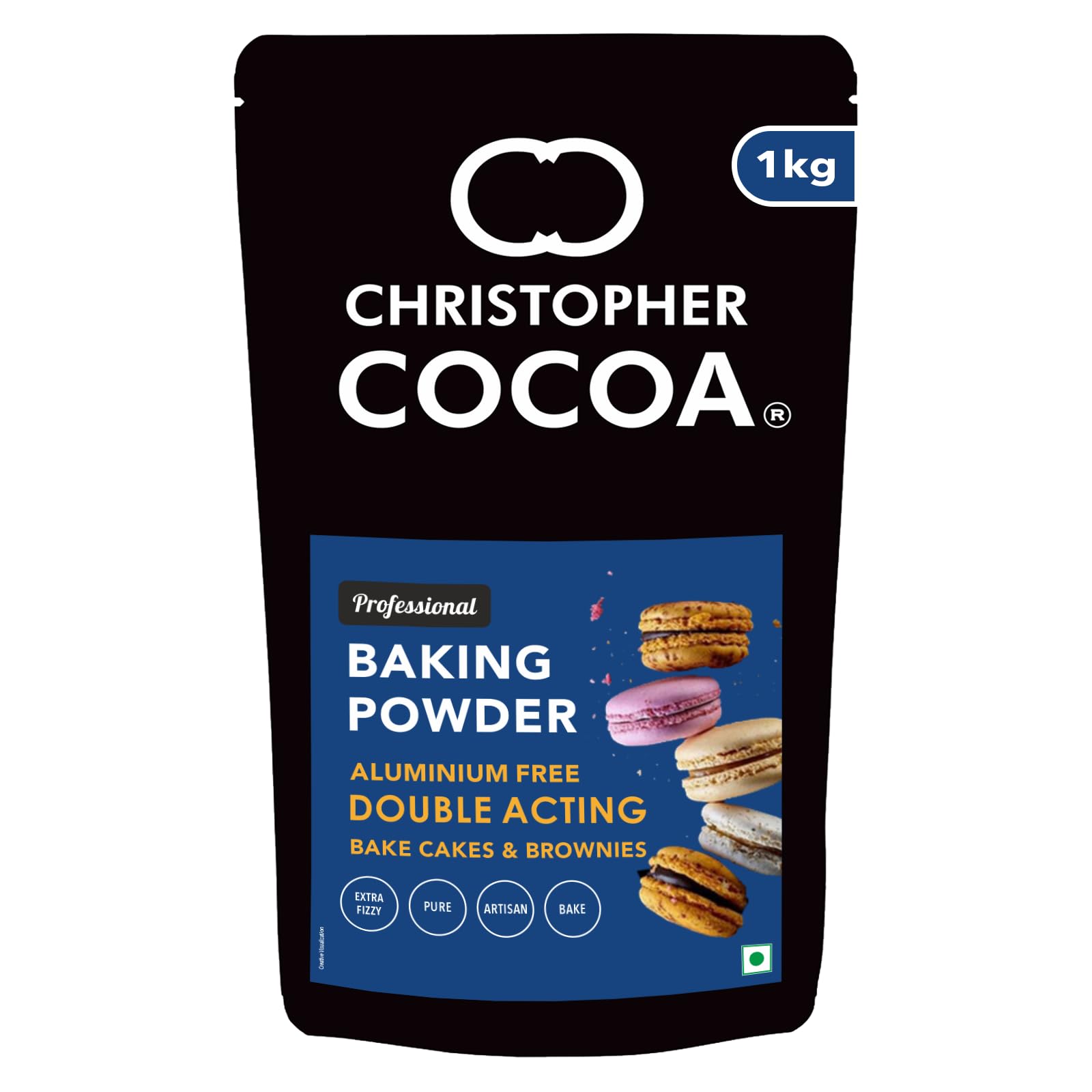 Christopher Cocoa Baking Powder Aluminium Free Double Action 1Kg (Bake Cakes, Cookies, Breads, Brownies)