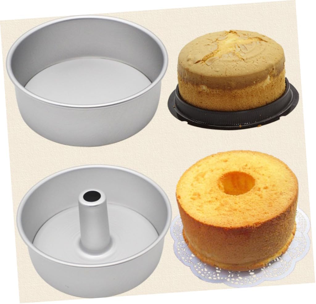 COLLBATH Aluminium Alloy Round Cake Mold Set of 3 8 Inch Live Bottom Hollow Baking Molds for DIY Pastries and Desserts Non-Toxic and Dishwasher Safe