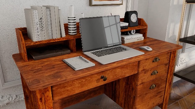 Amazon.com: Tangkula Computer Desk with 4 Storage Drawers & Hutch