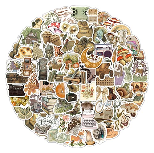 112Pcs Vintage Aesthetic Stickers, Cute Retro Journaling Scrapbooking Stickers Pack For Adult Women Teen Grils, Waterproof Vinyl Decals For Water Bottle Laptop Computer Phone Case Tumbler Cup Ipad #TOP4