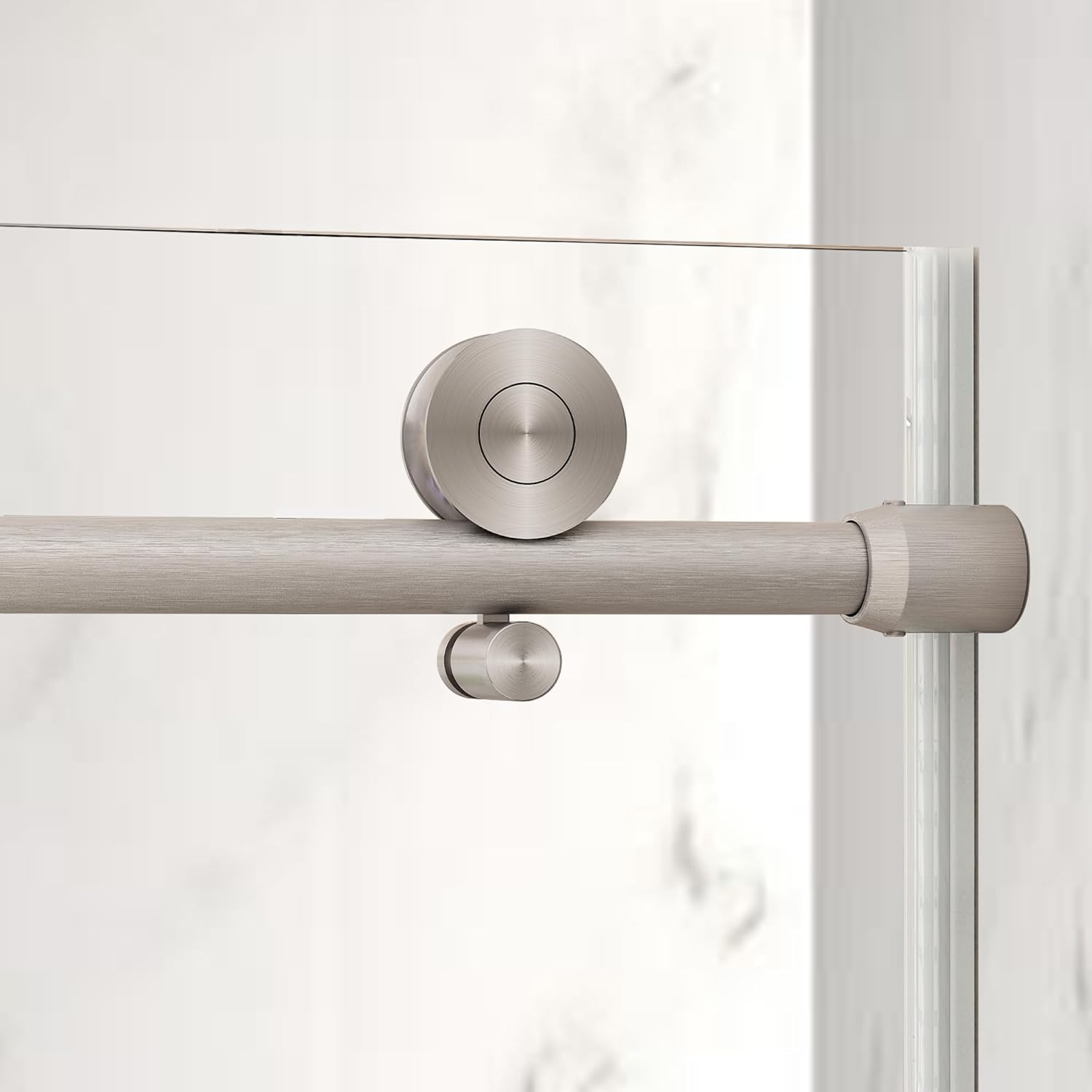 59'' W x 76'' H Single Sliding Frameless Shower Door with 3/8" (10 mm) Clear Tempered Glass